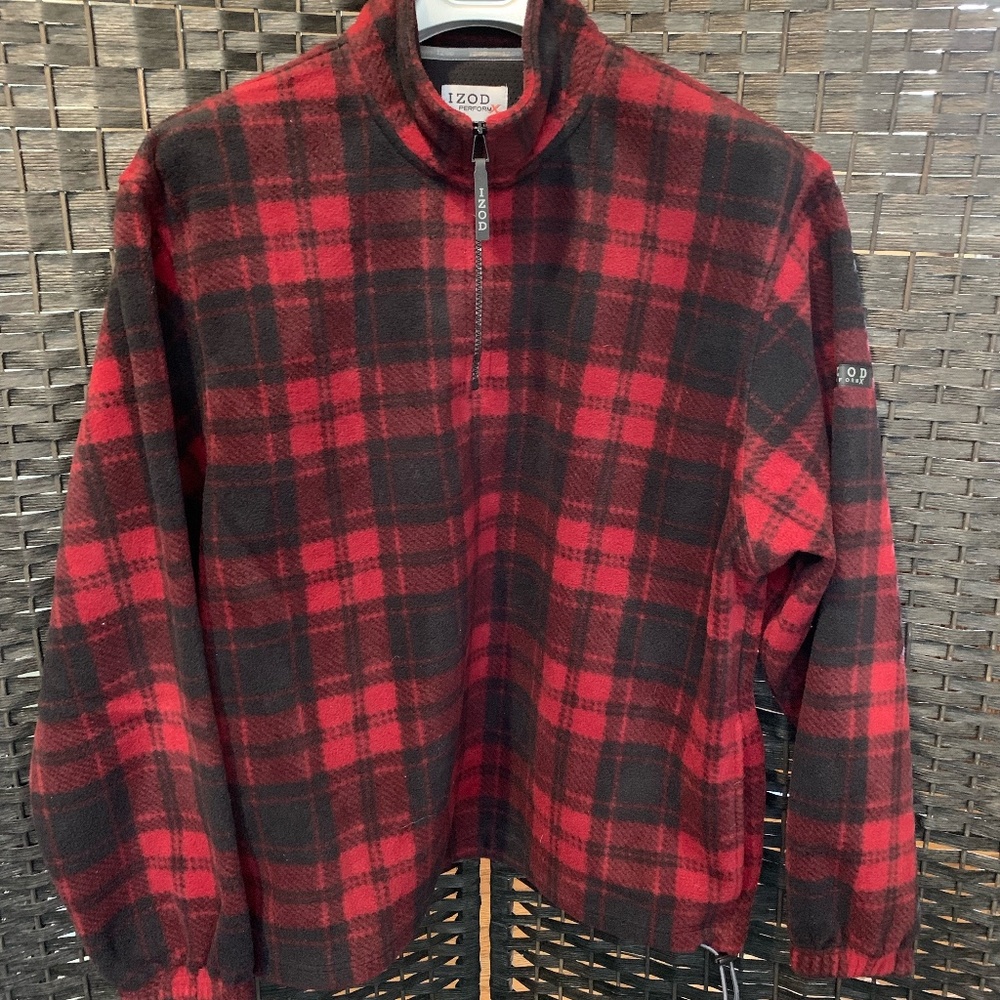 IZOD PerformX Flannel Plaid Men's Pullover Jacket Large